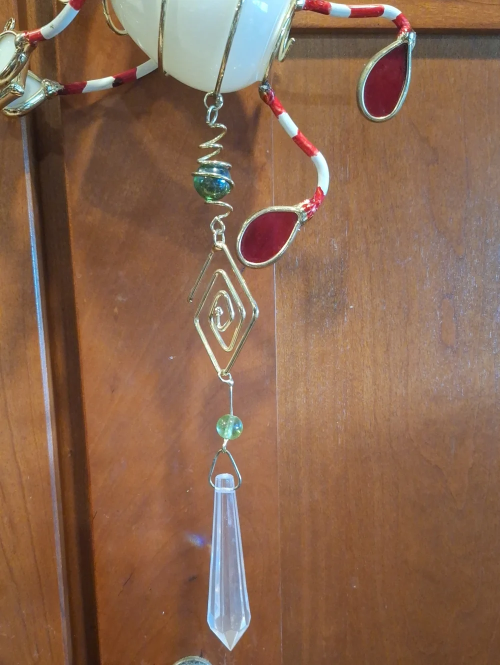 Stained Glass Snowman Suncatcher, Body Is Glass, Metal Arms And Legs